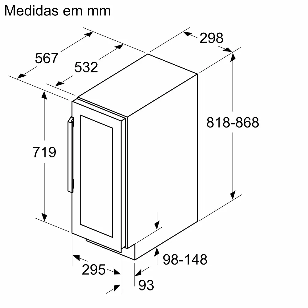 Frigorífico para Vinhos Siemens iQ500 - Encastre sob Bancada - Porta com Proteção UV - KU20WVHF0 - Image 9