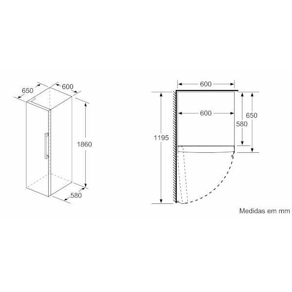 Frigorífico 1 Porta Balay - 186cm - ExtraFresh - Inox Mate (Cromado) - 3FCE563ME - Image 3