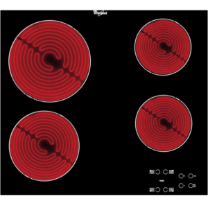 Placa Vitrocerâmica Whirlpool AKT 8090 NE - 60 cm, Elétrica, Vidro Preto