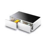 Mesa Frigorífico com Coluna de Som - Caso Design Sound & Cool - Vidro Branco