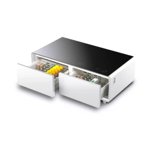 Mesa Frigorífico com Coluna de Som - Caso Design Sound & Cool - Vidro Branco