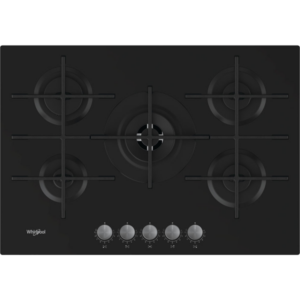 Placa Cristal Gás Whirlpool GOWL 628/NB - 73 cm, Gás, Vidro Preto
