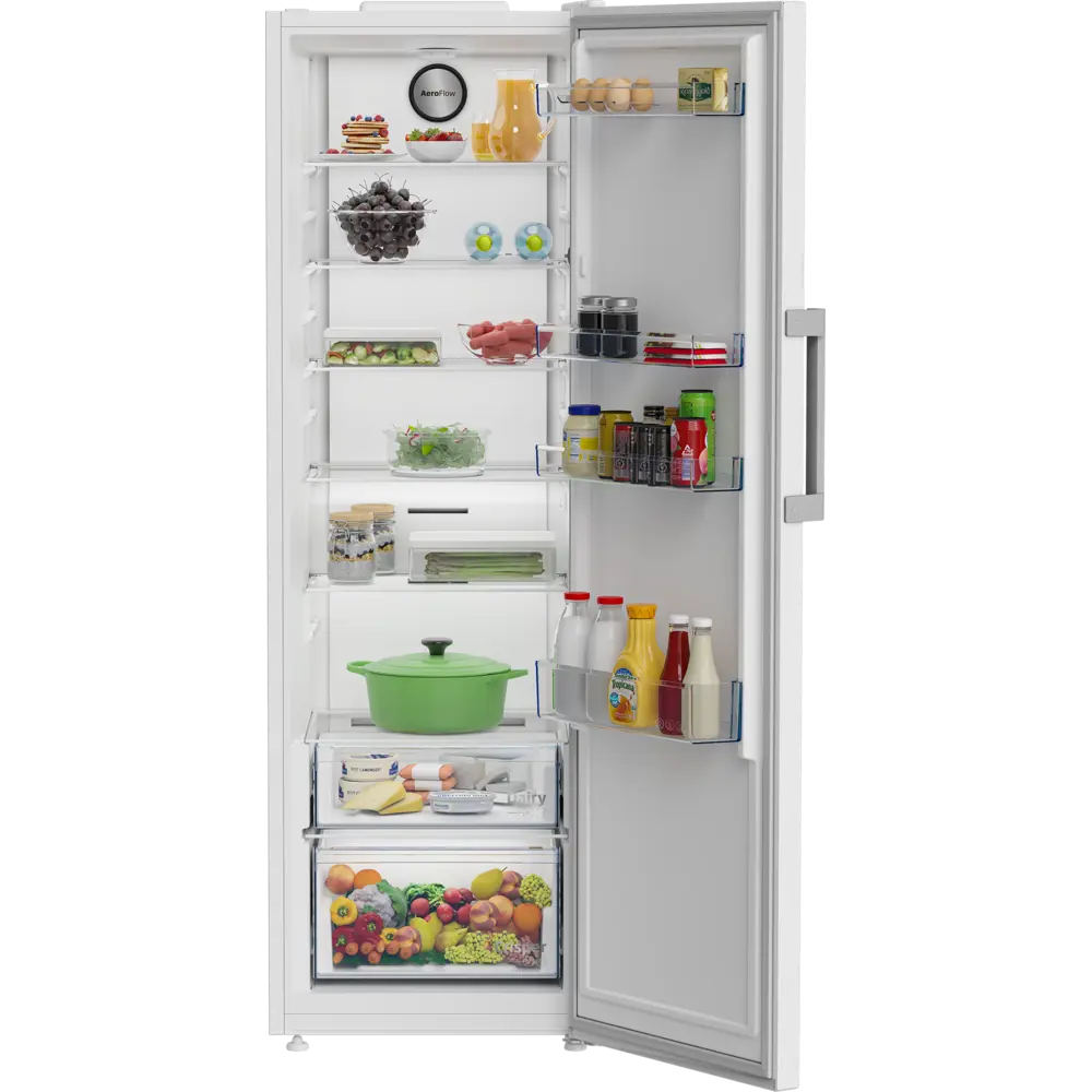 Frigorífico 1 Porta Beko - 186cm - AeroFlow NoFrost - Branco - B1RMLNE444W