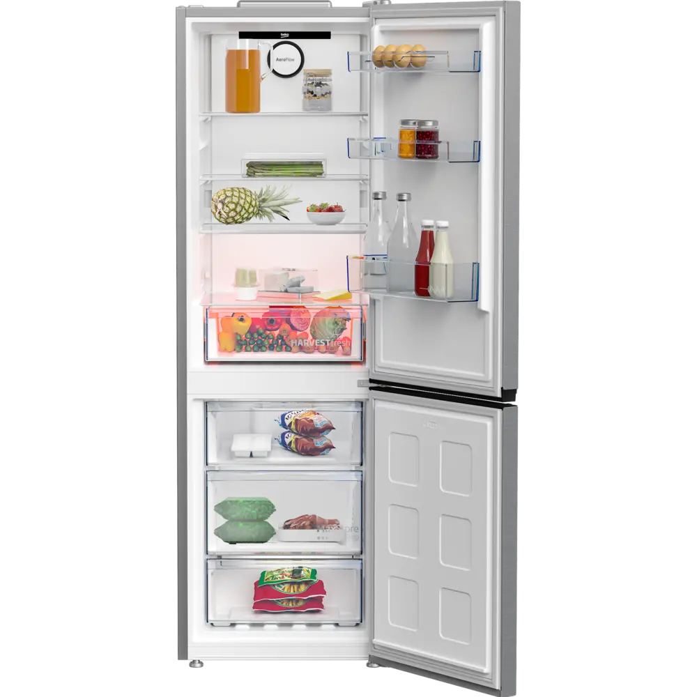 Frigorífico Combinado Beko - 186cm - HarvestFresh - Inox Look - B3RCNE364HXB