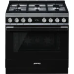 Fogão a Gás Smeg CPF9GPBL - Piro, Portofino, Preto, 90cm, A+
