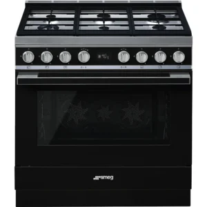 Fogão a Gás Smeg CPF9GPBL - Piro, Portofino, Preto, 90cm, A+