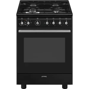 Fogão a Gás Smeg CX61GMBL - Concerto, Full Black, 60cm, A