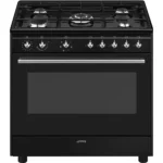 Fogão a Gás Smeg CX91GMBL - Concerto, Full Black, 90cm, A
