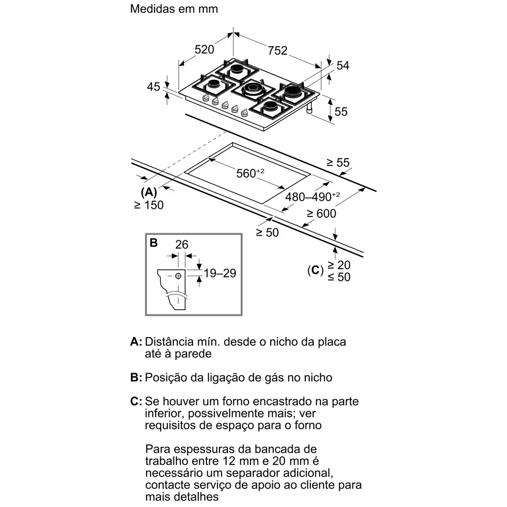 Placa a Gás Siemens iQ500 - 75 cm - Vidro Temperado com 5 Queimadores e Wok - EP7A6QI40 - Image 7