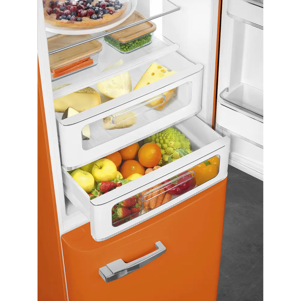 Frigorífico Combinado Smeg Anni 50 - NoFrost - Laranja - Dobradiça à Direita - FAB32ROR6 - Image 9