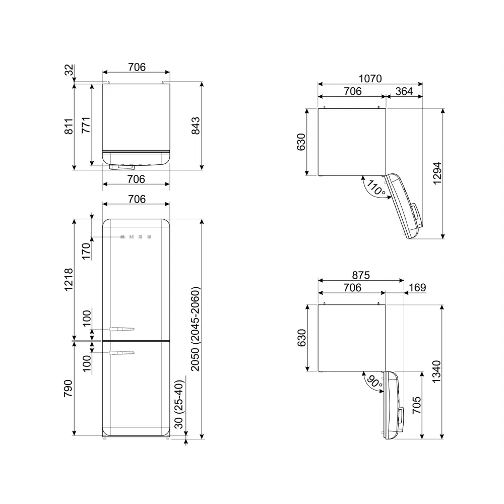 Frigorífico Combinado Smeg Anni 50 XXL (70cm) - Creme - Dobradiça à Direita - FAB38RCR6 - Image 11