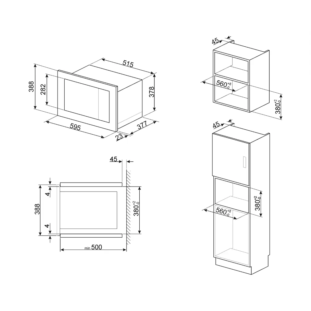 Micro-ondas de Encastre Smeg Linea - 25 Litros - 39cm Altura - Neptune Grey - FMI125G - Image 3