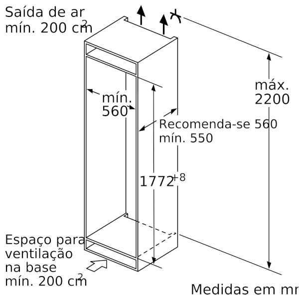 Congelador Vertical de Encastre Bosch - 177cm - NoFrost - Porta Fixa - GIN81AEF0 - Image 4