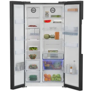 Frigorífico Americano Beko - 576L - NoFrost - Dark Inox com Dispensador - GN163241XBRN