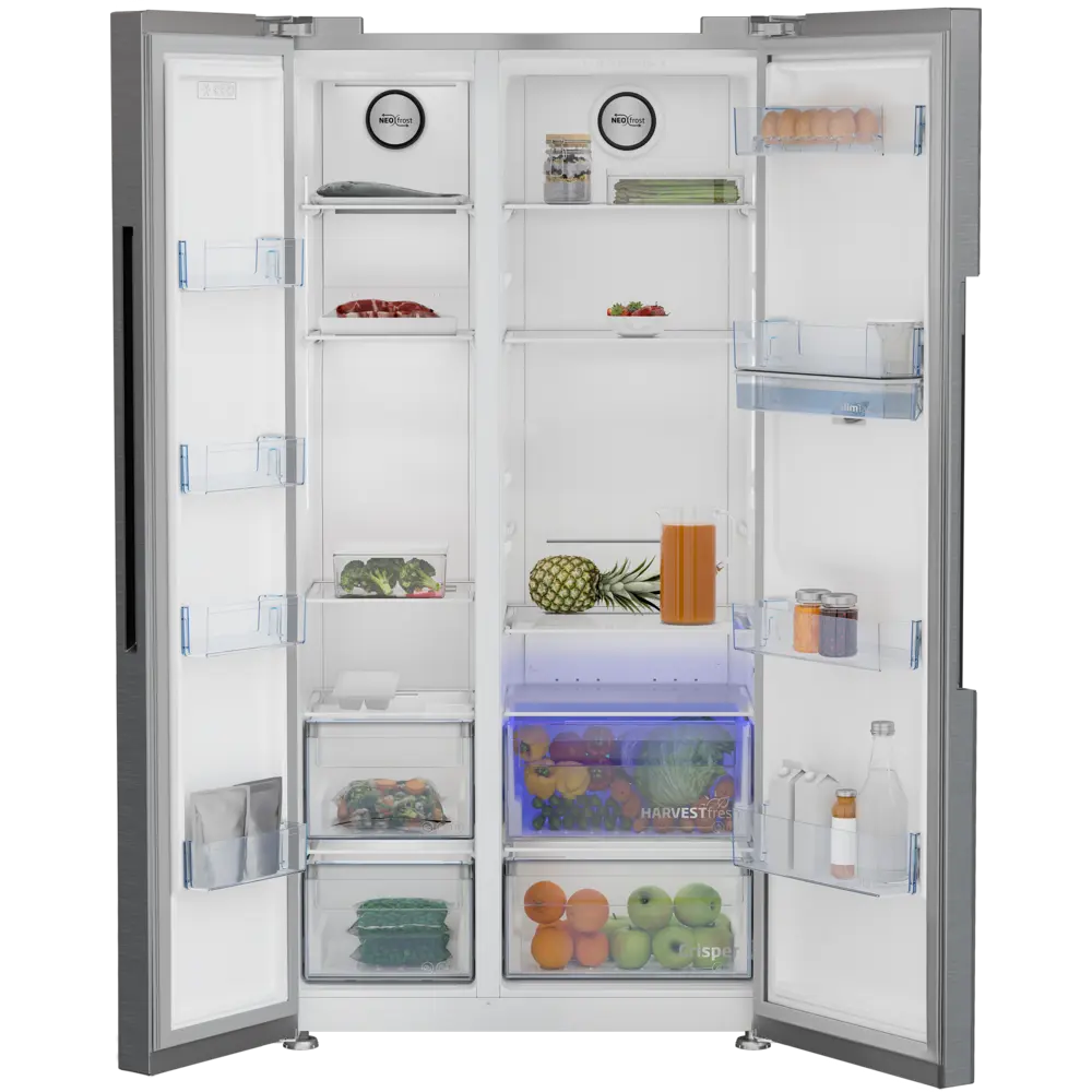 Frigorífico Americano Beko - 580L - NoFrost - HarvestFresh com Dispensador - GN163243XBN