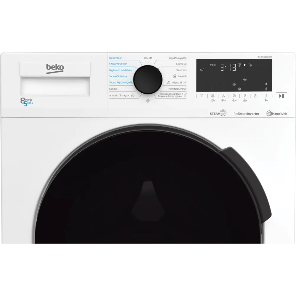 Máquina de Lavar e Secar Roupa Beko - 8|5kg - 1400rpm - SteamCure ProSmart Inverter - HTV 8716 DSW BTR - Image 4