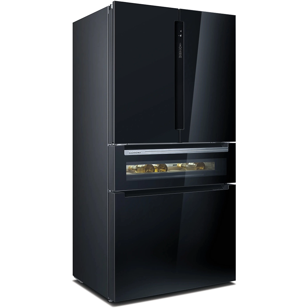 Frigorífico Multiporta Siemens - Design em Vidro Preto - Beverage Center - KF96RSBEA