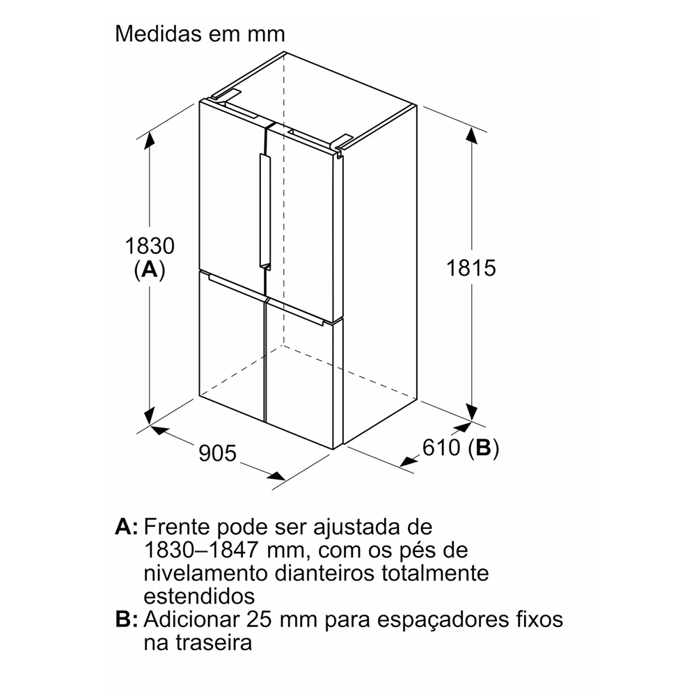 Frigorífico Multiporta Bosch - 605L - NoFrost - 4 Portas XXL Inox - KFN96VPEA - Image 4