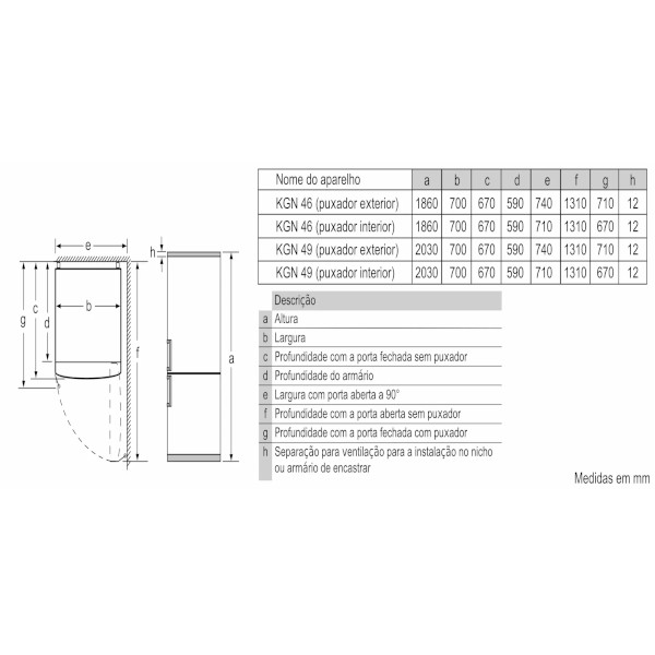 Frigorífico Combinado Bosch XXL - 70cm Largura - Inox Look - KGN49XIEA - Image 3