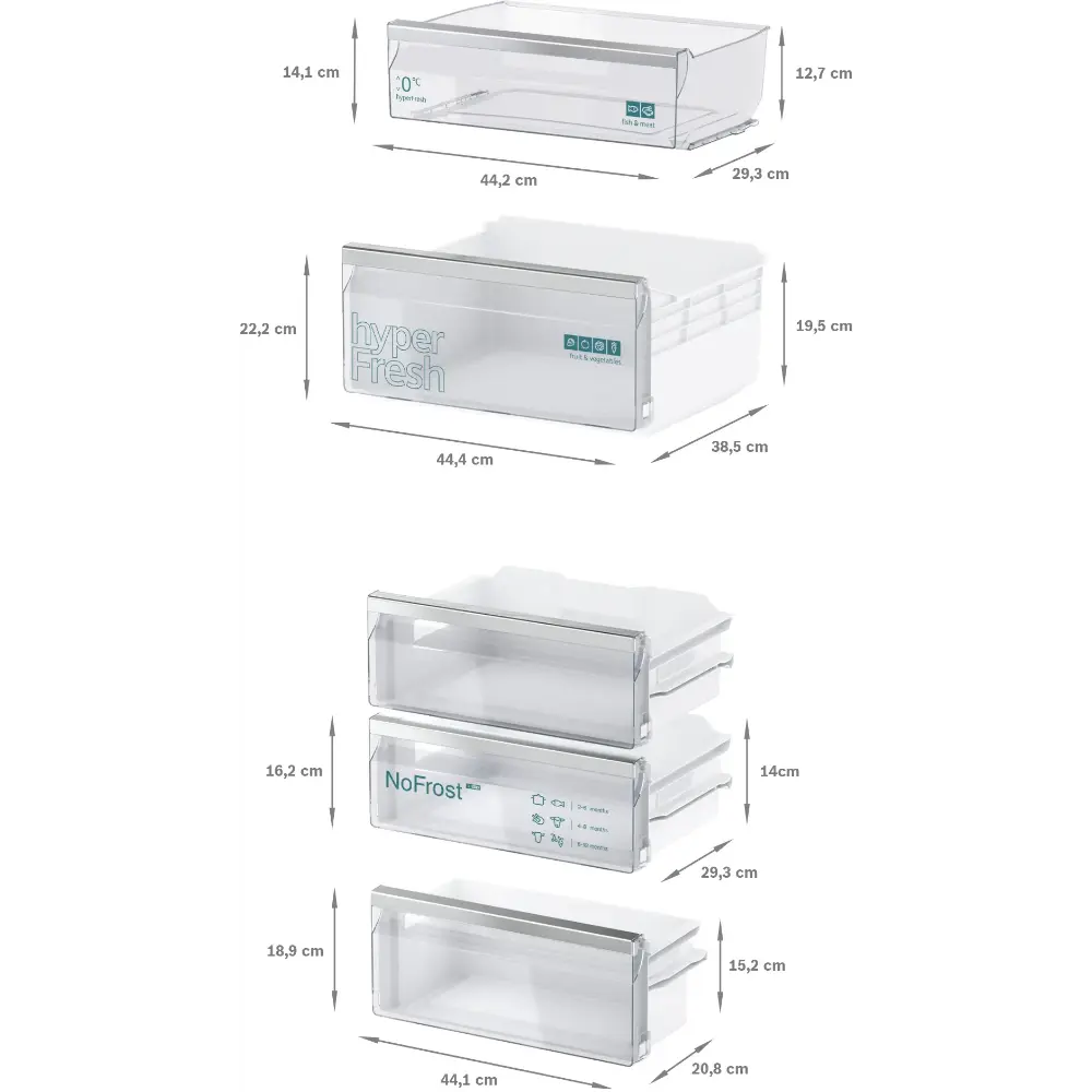 Combinado de Encastre Siemens iQ300 - 193,5 x 55,8 cm - NoFrost e EcoAirflow - KI96NVFD0 - Image 5