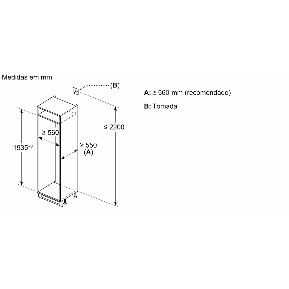 Combinado de Encastre Siemens iQ300 - 193,5 x 55,8 cm - NoFrost e EcoAirflow - KI96NVFD0 - Image 13