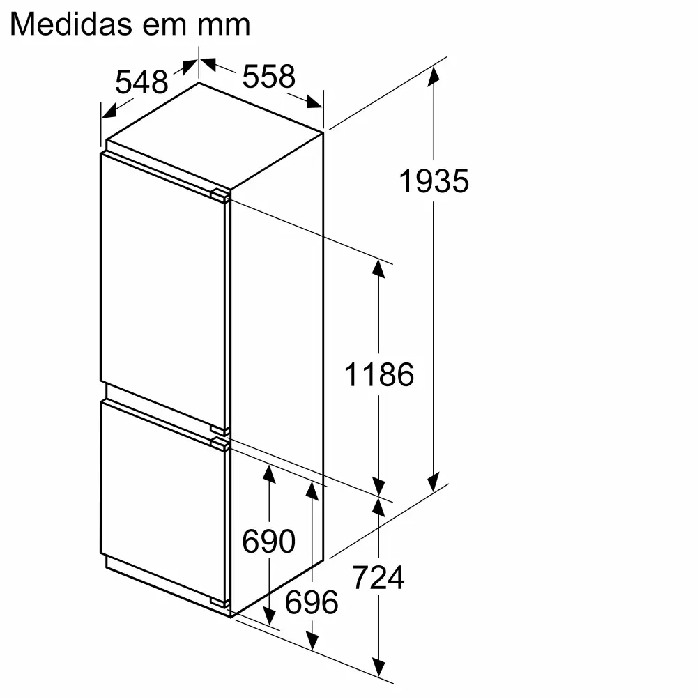 Combinado de Encastre Siemens iQ300 - 193,5 x 55,8 cm - NoFrost e EcoAirflow - KI96NVFD0 - Image 15