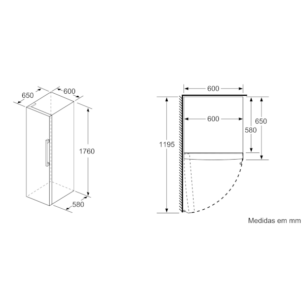 Frigorífico 1 Porta Bosch - 176cm - VitaFresh - Inox Look - KSV33VLEP - Image 4