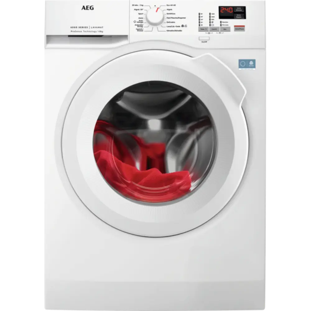 Máquina de Lavar Roupa AEG - 8kg - 1200rpm - Série 6000 ProSense - LFA6K8241C