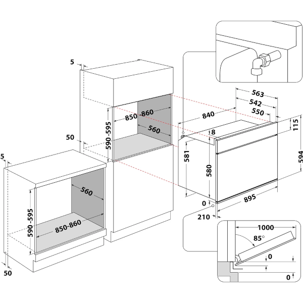 Forno Multifunções Hotpoint MS3 744 IX HA - 100 lt, 89.5 cm, Inox - Image 2