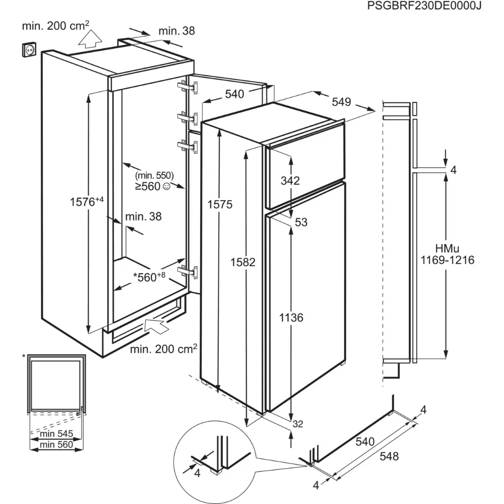 Frigorífico de Encastre AEG - 158cm Altura - OSD5S161ES - Image 8