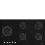 Placa a Gás Smeg Classica - 90cm - 5 Queimadores - Vidro Preto - PV395LN