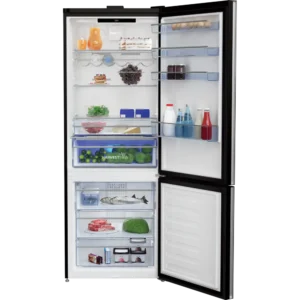 Frigorífico Combinado Beko XXL - 70cm Largura - Vidro Preto - RCNE560E60ZGBHN