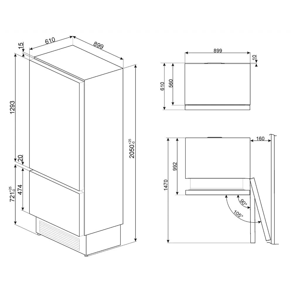 Frigorífico Combinado de Encastre Smeg - 90cm Largura - NoFrost - Dobradiça à Direita - RI96RSI - Image 7
