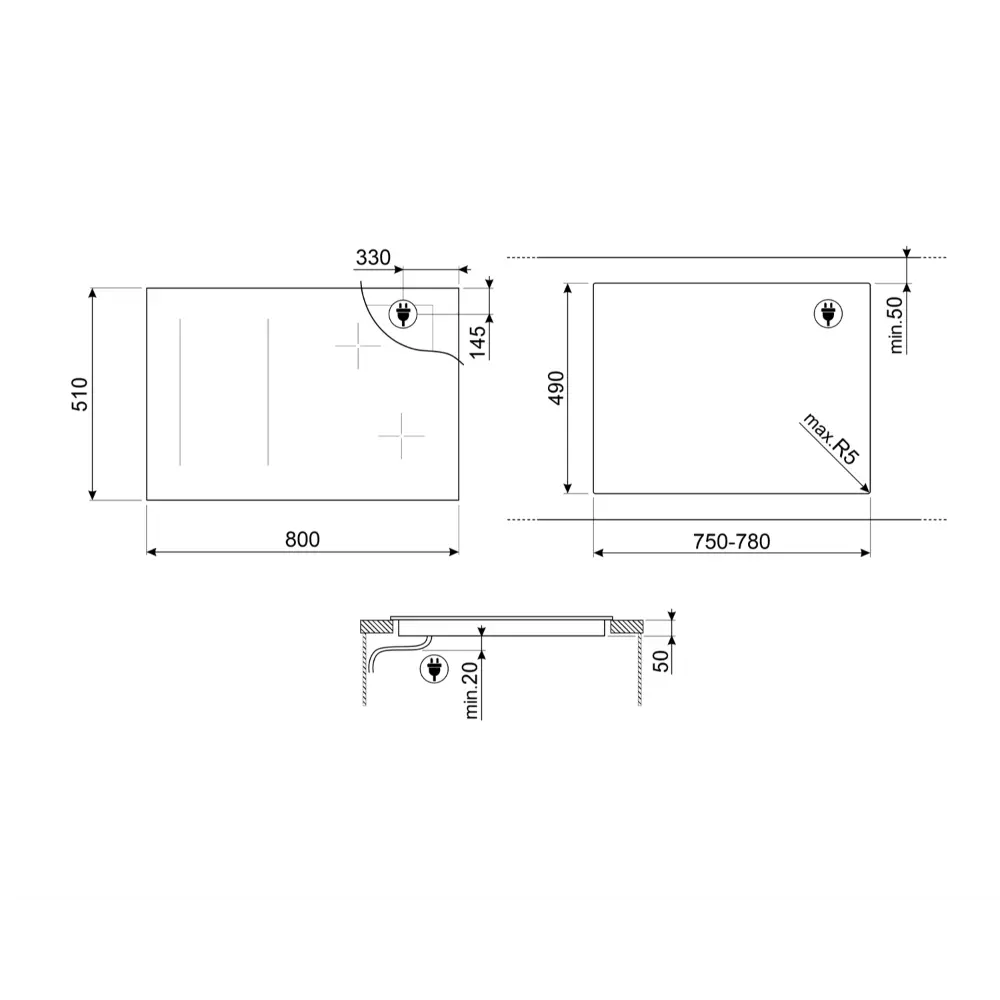 Placa de Indução Multizona Smeg Linea - 80cm - 6 Zonas - Neptune Grey - SIM1864DG - Image 6