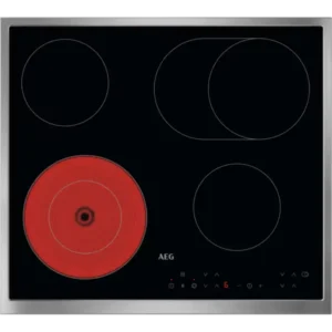 Placas Vitrocerâmica AEG - 60cm - 4 zonas - Moldura Inox - TN64RA06XB