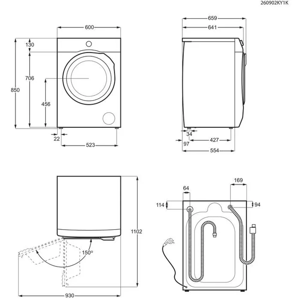 Máquina de Lavar e Secar Roupa AEG - 10.5 | 6 kg - 1600 rpm - LWT6256OBB - Image 3